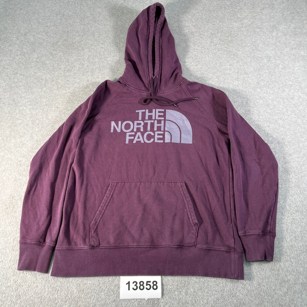 The North Face Hoodie Womens Small Purple Graphic Cotton Raglan Sleeve Pullover
